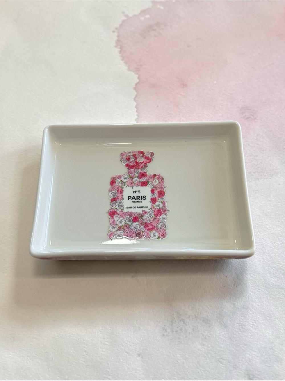 Beautiful Home Decor Entry Table Ceramic “Paris” with Flowers in gift box